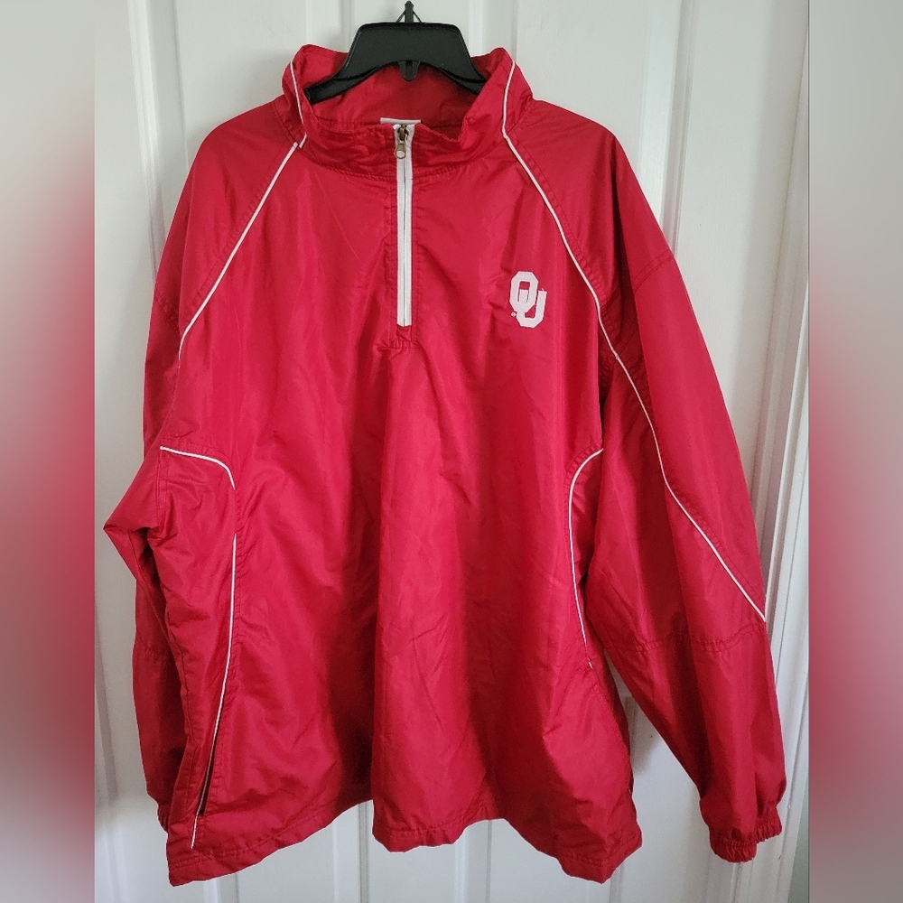 Knights Apparel Men's Red Oklahoma University Windbreaker Pullover Size XL